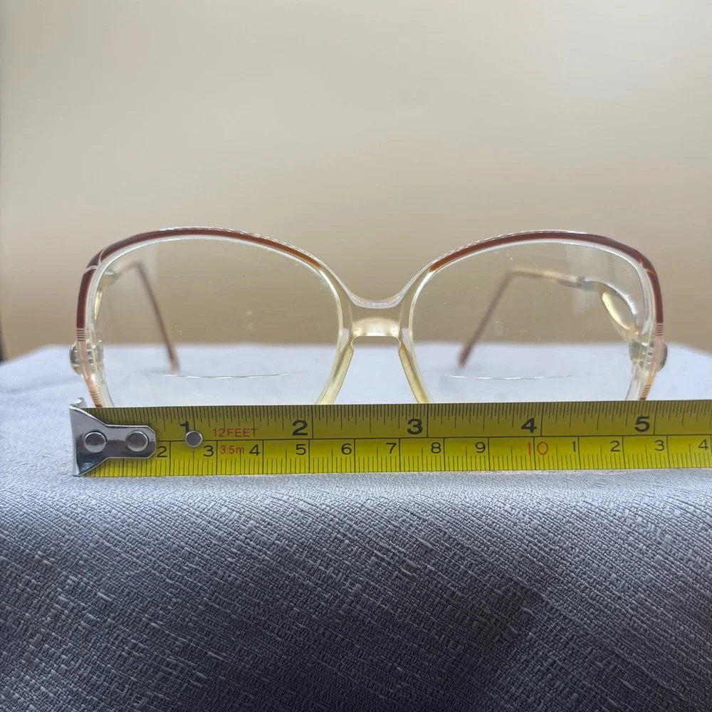 Vintage Eyeglass Frames Women Medium Clear Brown Excellent Librarian Chic